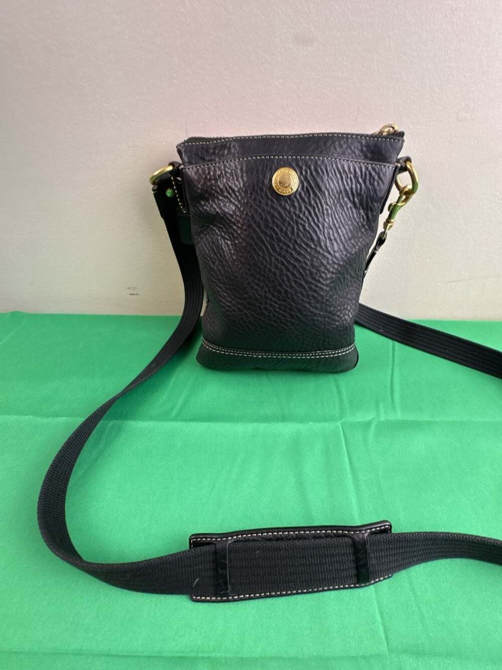 Coach Black Pebbled Leather Small Crossbody Bag